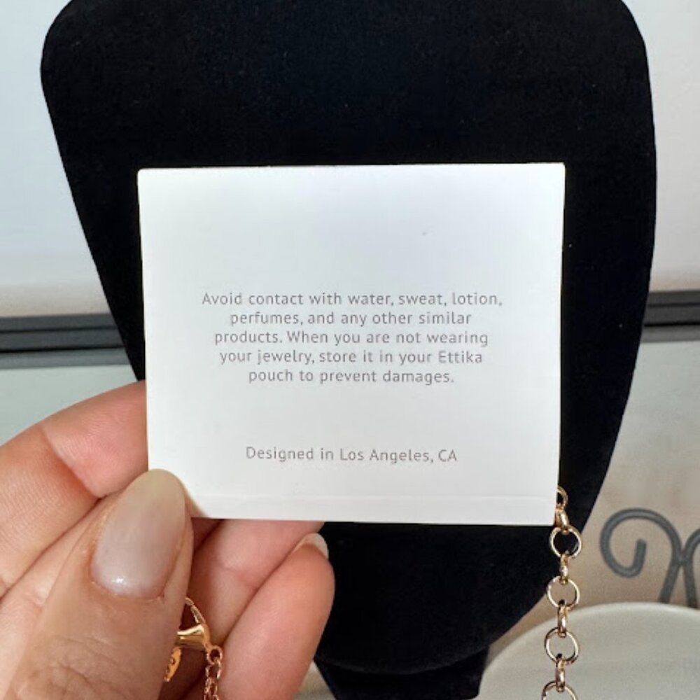 NWT Ettika Double Pendant Gold Necklace - Picture 2 of 4